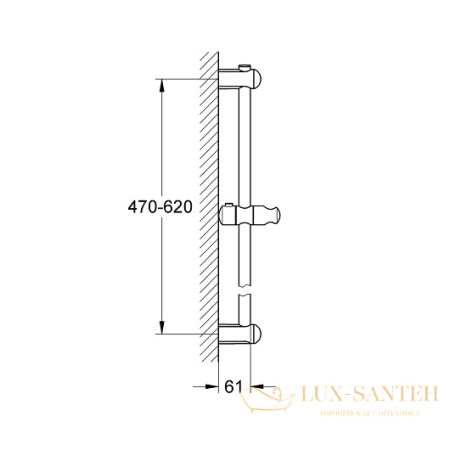 душевая штанга grohe euphoria 27499000 600 мм, хром