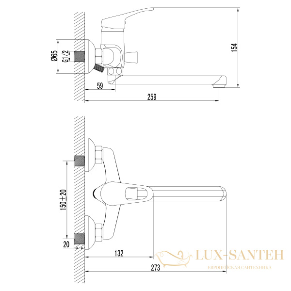 смеситель lemark omega lm3110c универсальный, хром