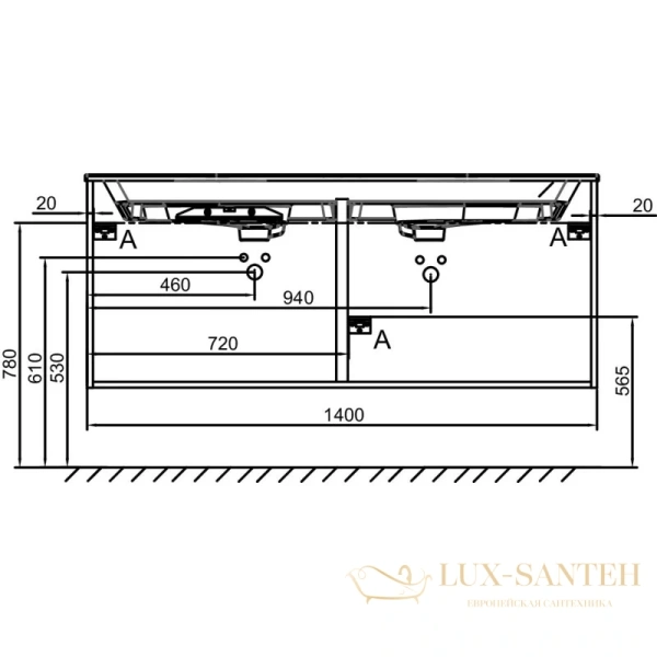 тумба jacob delafon odeon rive gauche eb2526-r8-m85 140 см, сине-зеленый матовый