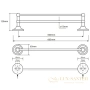 полотенцедержатель двойной 65,5 см bemeta retro 144304052, хром