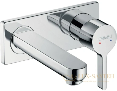 смеситель для раковины настенный, излив 165мм hansgrohe metris s 31162000 хром