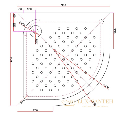 акриловый поддон cezares tray a tray-a-r-90-550-15-w-w0 для душа 90х90, белый