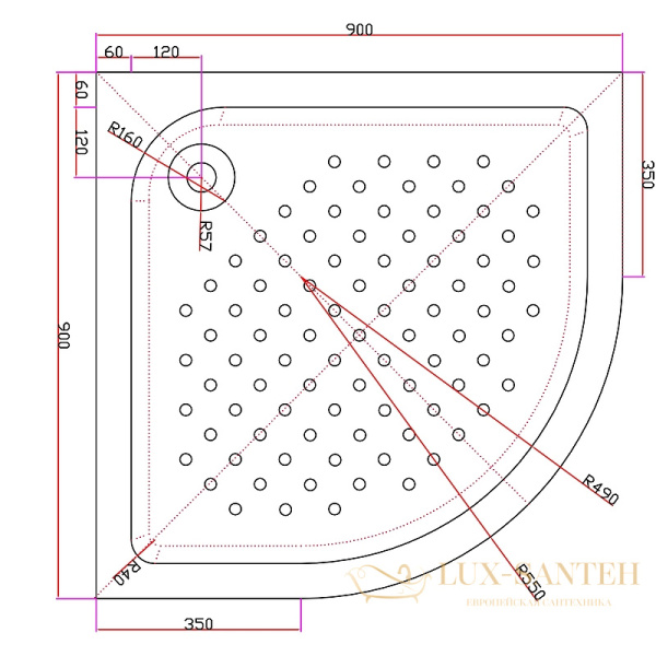 акриловый поддон cezares tray a tray-a-r-90-550-15-w-w0 для душа 90х90, белый