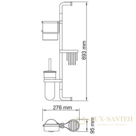 комплект для туалета wasserkraft exter k-1458, светлая бронза