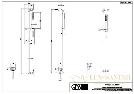 душевой гарнитур gessi goccia 33642.031, хром