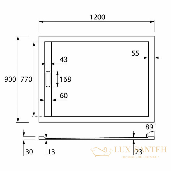 душевой поддон cezares tray as tray-as-ah-120/90-30-nero из искусственного камня 120х90, черный матовый