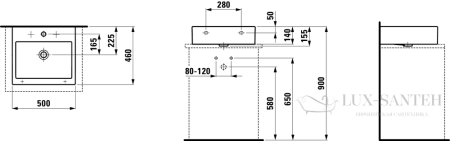 раковина laufen living 8.1743.2.000.104.1 накладная 50 см, белый глянцевый 