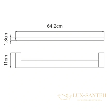 полотенцедержатель wasserkraft sauer k-7940 64,2 см, золотой