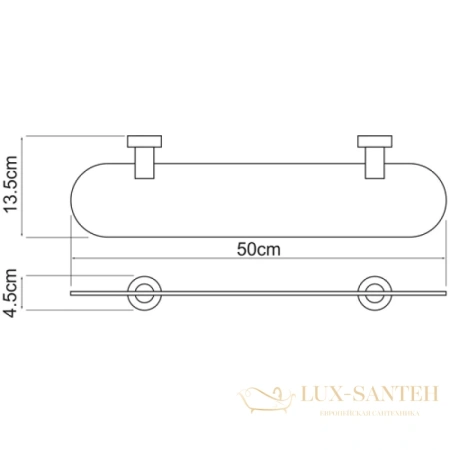 полка стеклянная wasserkraft donau k-9424 50 см, хром