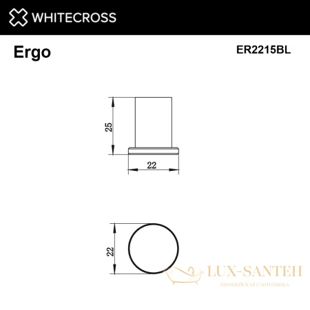 крючок whitecross ergo er2215bl, черный мат