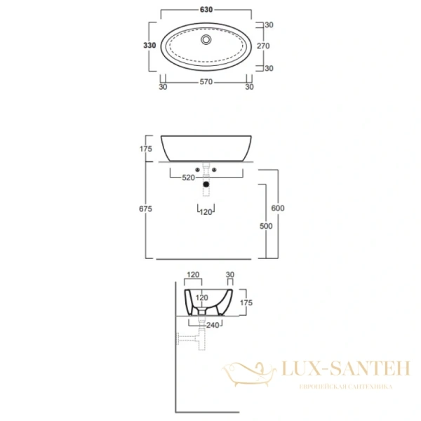 раковина simas lft spazio lft64bi*0 63x33 см, белый