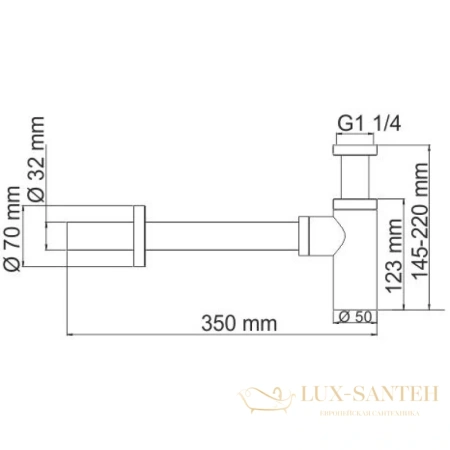 сифон wasserkraft a094 для раковины, черный