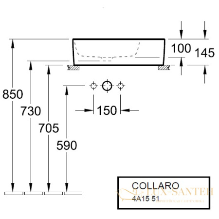 раковина villeroy & boch collaro 4a1551r1 ceramicplus 510х380 мм, белый