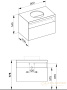 тумба под умывальник keuco stageline, 32863970000, 800x550x490 мм, к/ф: вулканит (ламинир. матовый)/вулканит матовый (стекло)