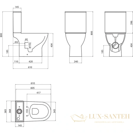 бачок для унитаза belbagno lounge bb045/051t, белый