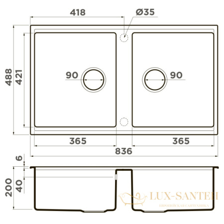 кухонная мойка omoikiri kitagawa 83-2-u-gr artceramic х leningrad grey, 4993810