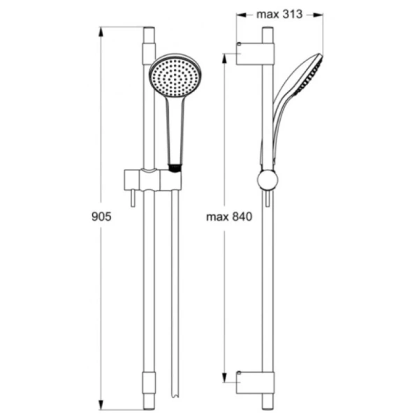 душевой гарнитур ideal standard idealrain pro b9835aa, хром