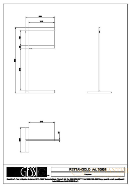 стойка gessi rettangolo 20939.031, хром