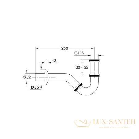 сифон grohe 28946000 для биде, хром глянцевый