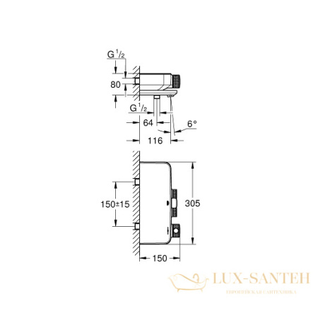 термостат grohe grohtherm smartcontrol 34718000 для ванны, хром