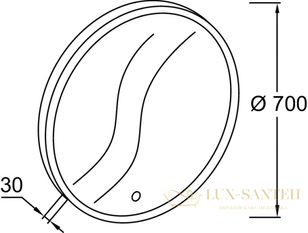 зеркало круглое jacob delafon 70 см eb1436-nf светодиодная подсветка, выключатель, антипар