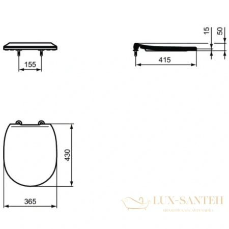 подвесной безободковый унитаз ideal standard connect e822301 с сиденьем микролифт, белый