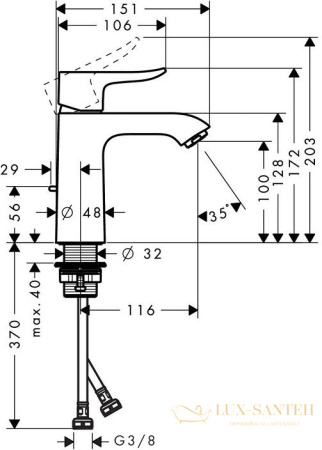 смеситель для раковины hansgrohe metris 110 31080000