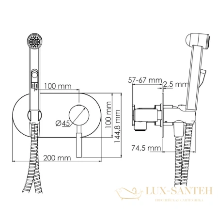 гигиенический комплект wasserkraft wern 4238, никель