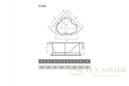 ванна акриловая vayer iryda 150x150