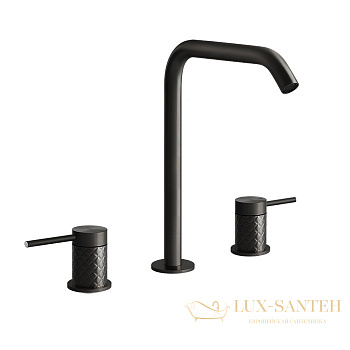 смеситель для раковины высокий gessi 316 intreccio 54111.707, black metal brushed pvd