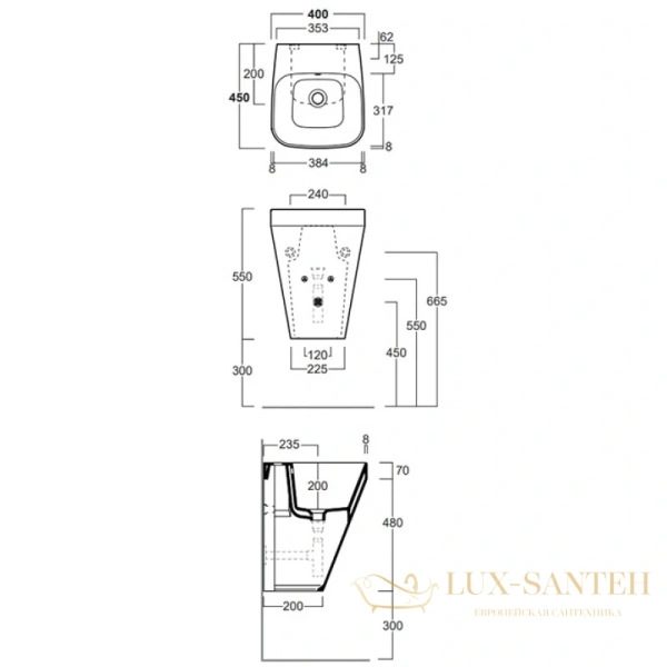 раковина simas baden baden bb13bi*1 40x45 см, белый