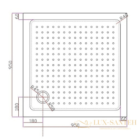 акриловый поддон cezares tray a tray-a-a-95-15-w для душа 95х95, белый