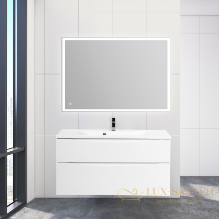 тумба под раковину belbagno marino-h60 marino-h60-1100-2c-so-bl-p 110 см подвесная, bianco lucido