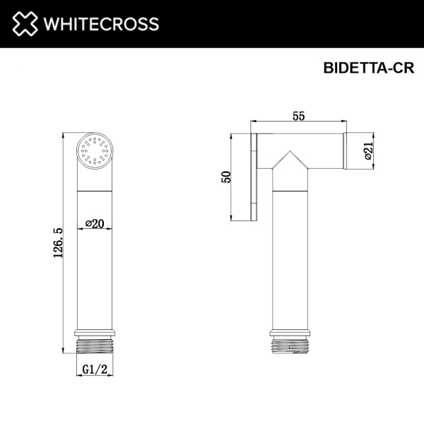 лейка для биде whitecross bidetta-cr, хром