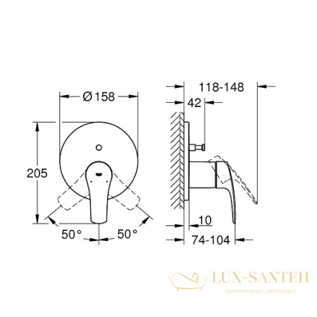 смеситель grohe eurosmart 24043003 для ванны, хром