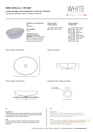 раковина овальная white ceramic idea w10207fm накладная 50x38x13 см, серый матовый