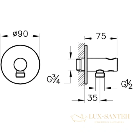 душевой комплект vitra origin a4926636exp 250x250 мм, черный матовый