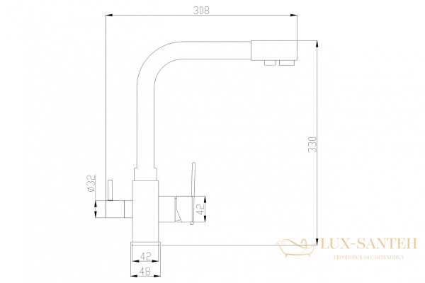 смеситель zorg steel hammer sh 805 satin для кухни, сатин