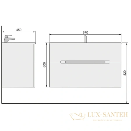 тумба jorno modul mol.01.97/p/w 96,6 см, белый 