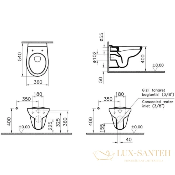 унитаз подвесной vitra normus 6855b003-0101, белый