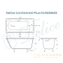 ванна чугунная delice continental plus 150х70 с отверстиями под ручки dlr230633r, белый глянцевый