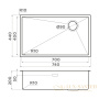 кухонная мойка omoikiri taki 74-u/if-gb side 4993172, графит