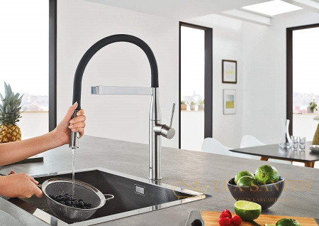 смеситель grohe essence 30294a00 для мойки, темный графит глянец