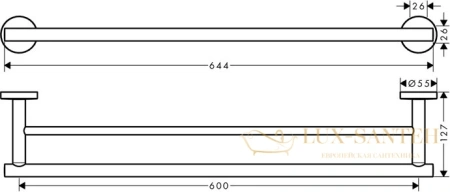 полотенцедержатель двойной hansgrohe logis universal 41712000, хром