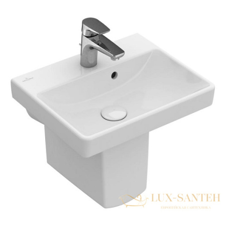 раковина villeroy & boch avento 7358 45 r1 ceramicplus 450х370 мм, белый