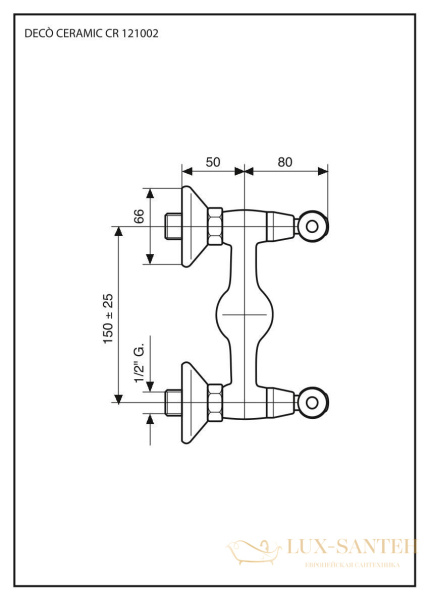 смеситель emmevi deco ceramic 121002/or для душа, золото