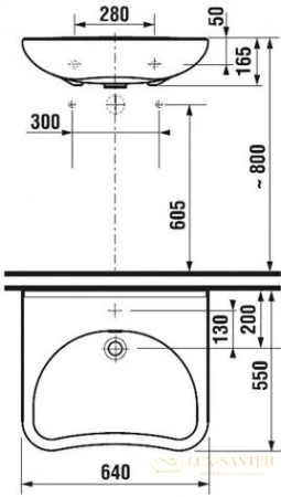 раковина больничная jika mio 64x55 1371.4.000.104.9