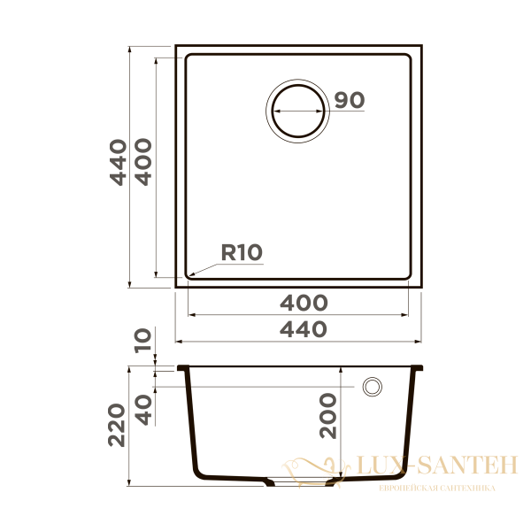 кухонная мойка omoikiri bosen 44-u-es 4997206 tetogranit, эспрессо