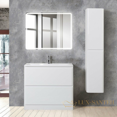 тумба под раковину belbagno albano albano-800-2c-pia-bl 80 см, bianco lucido