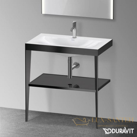 металлическая консоль с раковиной duravit xviu xv4715ob240 850х800х480 мм, черный